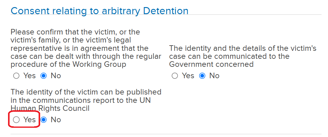Submission of information to the Special Procedures 10