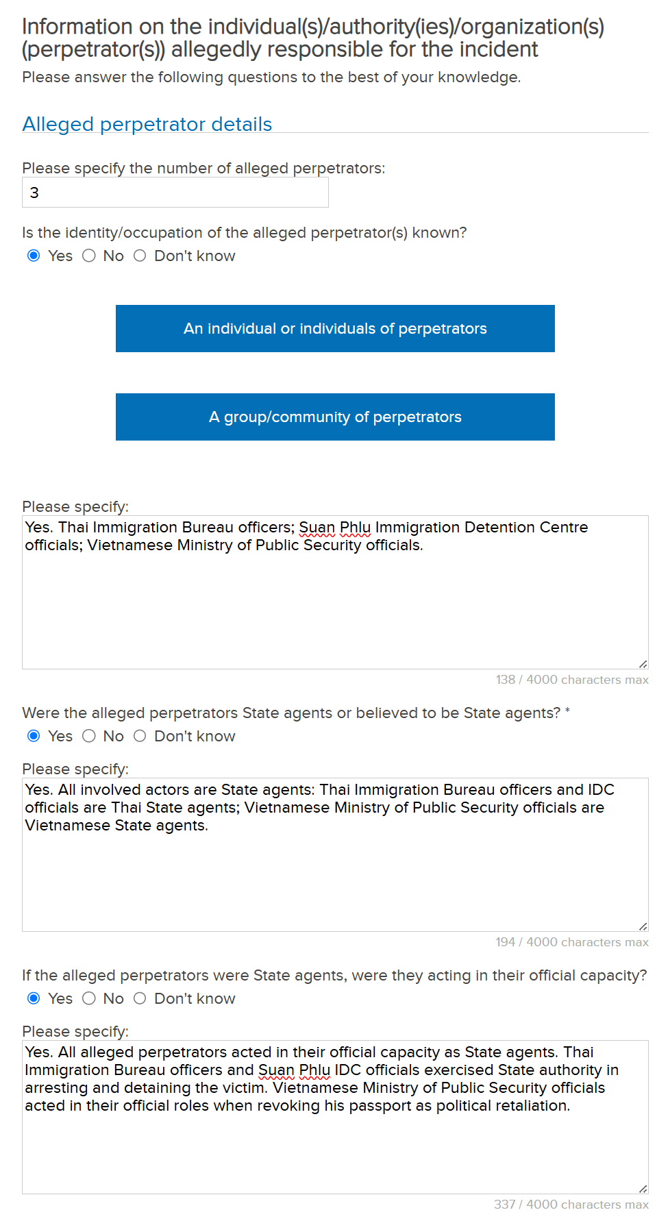 Submission of information to the Special Procedures 18