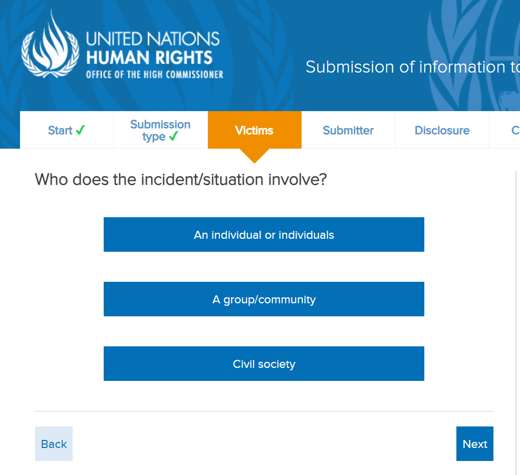 Submission of information to the Special Procedures 4