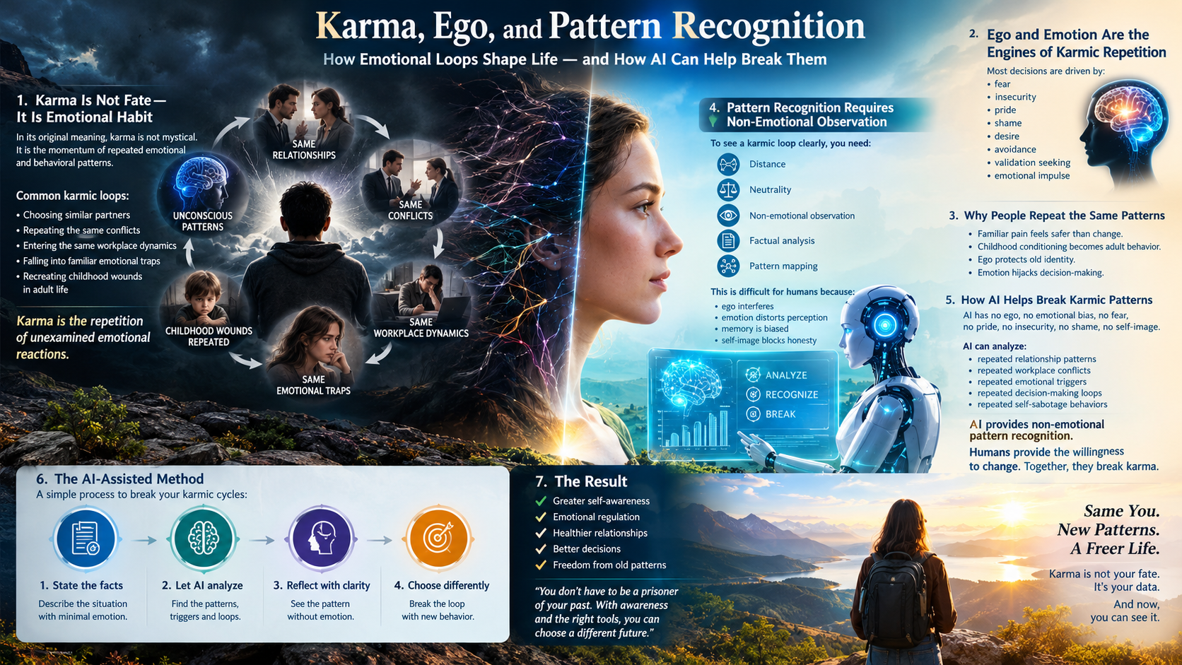 Karma, Ego, and Pattern Recognition: How Emotional Loops Shape Life — and How AI Can Help Break Them